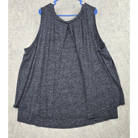 Apt. 9 Womens Sleeveless Tank Top Black Heather Size 3X Rayon Blend Relaxed Fit - Picture 2 of 9
